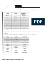 Title: Countries, Nationalities Language Vocab: Worksheet A