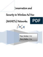 Energy Conservation and Security in Wireless Ad Hoc (Manets) Networks