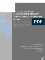 Organizational Management Theory - A Critical Analysis, Evaluation and Review PDF