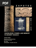 Zapotec Text Knowledge Power Memory Ancient Oaxaca Script Writing Reading