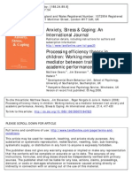 Processing Efficiency Theory in Children Working Memory As A Mediator Between Trait Anxiety and Performance