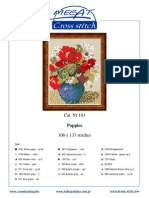 Poppies Cross Stitch Pattern (Black and White)