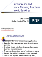 Business Continuity and Contingency Planning Practices For Electronic Banking