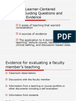 Evaluating Learner-Centered Teaching: Guiding Questions and Supportive Evidence