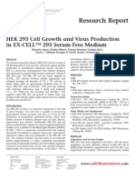 SAFC Biosciences Research Report - HEK 293 Cell Growth and Virus Production in EX-CELL™ 293 Serum-Free Medium