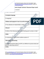 Texas Instruments Sample Technical Placement Paper Level1