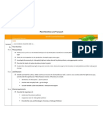 Plant Nutrition and Transport Scheme of Work Ext