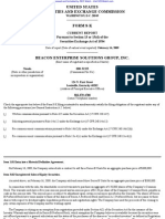 BEACON ENTERPRISE SOLUTIONS GROUP INC 8-K (Events or Changes Between Quarterly Reports) 2009-02-20