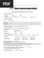 Application Form For Broadband Service (Data One)