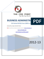 Solved CSS MCQS of Business Administration