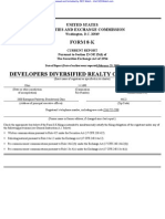 DEVELOPERS DIVERSIFIED REALTY CORP 8-K (Events or Changes Between Quarterly Reports) 2009-02-23