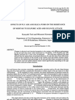 Effects of Fly Ash and Silica Fume On The Resistance of Mortar To Sulfuric Acid and Sulfate Attack