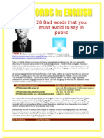 Reading & Comprehension - BAD WORDS in English