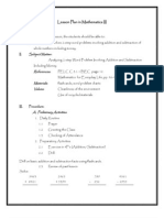 Lesson Plan in Mathematics III