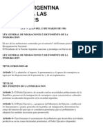 Ley Argentina Sobre Migración, Ley 22.439 de 1981