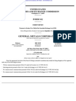 GENERAL METALS CORP 8-K (Events or Changes Between Quarterly Reports) 2009-02-24