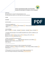 Survey Questionnaire of Investors