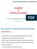 Solubilité & Produit de Solubilité