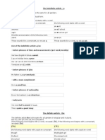 The Indefinite, Definite and Zero Article