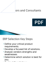 ERP Vendors and Consultants