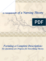 Evaluation of A Nursing Theory NURSING THEORY