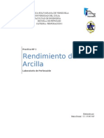 Informe 1. Rendimiento de Arcilla