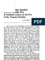 The Macedonian Question and The Guerilla War in Northern Greece On The Eve of The Truman Doctrine (By David C. Van Meter)