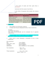 Morphemes Lexemes.: I. Morphology Is The Study of Words and Their Parts That Is