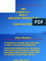 TWI CSWIP 3.1 Wis 5 Welding Inspection Four Factors: World Centre For Materials Joining Technology