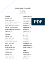 Normal Study Timetable