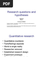 Research Course 2: Research Questions and Hypotheses