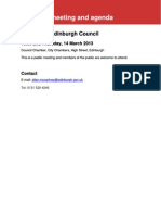 City of Edinburgh Council, Full Council, Meeting Agenda, March 14th, 2013