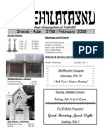 First Hebrew Congregation of Peekskill Bulletin - February 2009