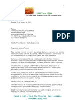 Carta Comercial Sam y CB Ltda