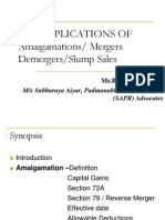 Tax Implications of Amalgamations / Mergers / Demergers / Slump Sales