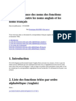 Correspondance Des Noms Des Fonctions Dans Access Entre Les Noms Anglais Et Les Noms Français