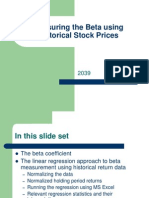 Measuring The Beta Using Historical Stock Prices