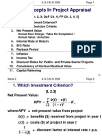 Basic Concepts in Project Appraisal