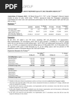 X5 Retail Group Reports Q4 & Fy 2012 Trading Results: Expansion Dynamics by Format