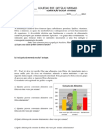 Atividade 6° Ano - Alimentação Escolar