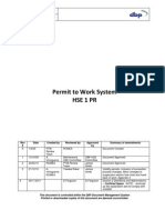 Permit To Work System HSE 1 PR Nov11