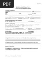 2013 Medical Release Form