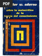 Adorno Sobre La Metacritica de La Teoria Del Conocimiento Husserl