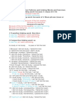 Sentence Punctuation Patterns and Linking Words and Exercises