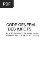 Code Général Des Impôts NV Decembre 2012 Sénégal