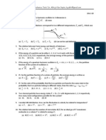 Statistical Mechanics TEST Questions