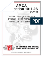 Amca Publication 1011-03: Certified Ratings Program - Product Rating Manual For Acoustical Duct Silencers