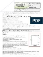 Devoir de Contrôle N°1 - Sciences Physiques - Bac Informatique (2012-2013) MR Daghsni Sahbi - 2