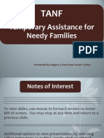 Temporary Assistance For Needy Families: Presented by Region 3 One Stop Career Center