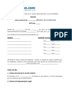 Acta de Reunion de Junta Directiva